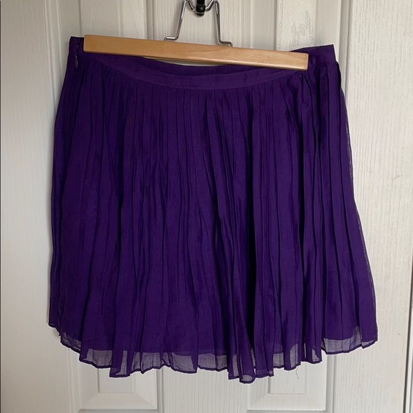 JCREW Purple Pleated Skirt - Picture 2 of 5